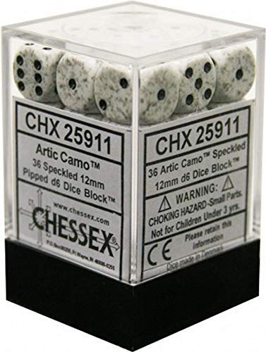 Chessex: D6 12mm Speckled Arctic Camo (36) | Tacoma Games
