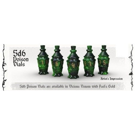 POLYHERO DICE: 5D6 POISON VIALS - VENOM GREEN | Tacoma Games