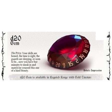 POLYHERO DICE: D20 GEM - ROGUISH ROUGE | Tacoma Games