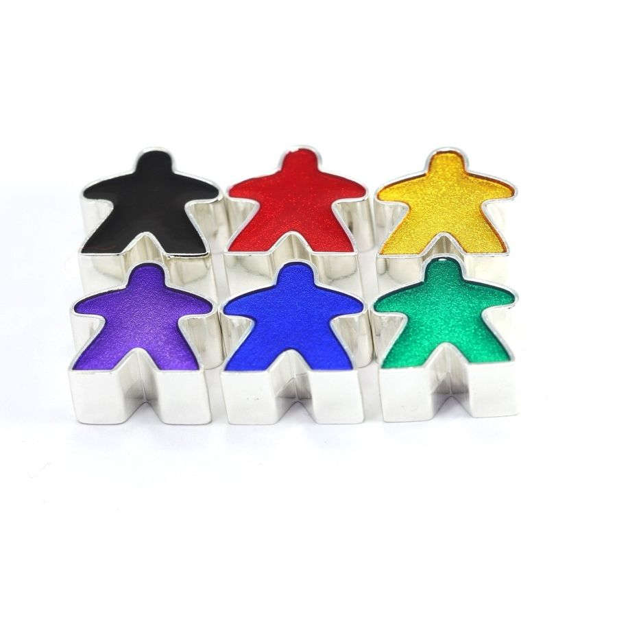 DIE HARD METAL MEEPLES: SHINY PLATINUM (6CT) | Tacoma Games