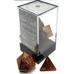 Chessex: Glitter Gold Silver 7-Die Set | Tacoma Games