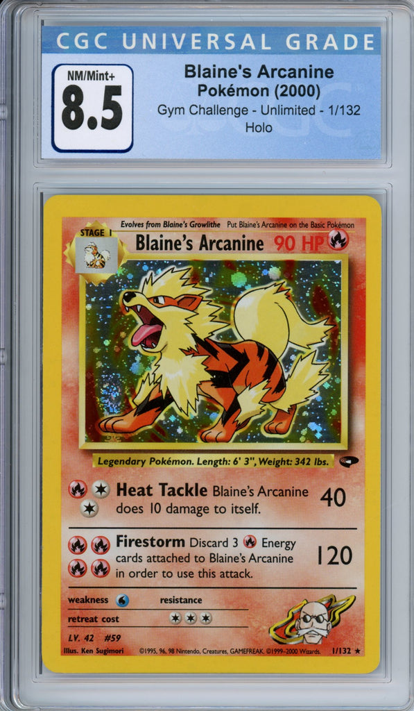 CGC 8.5 Unlimited Gym Challenge Blaine's Arcanine – Tacoma Games