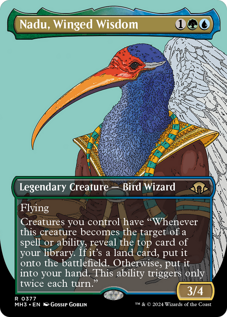 Nadu, Winged Wisdom (Borderless) [Modern Horizons 3] | Tacoma Games