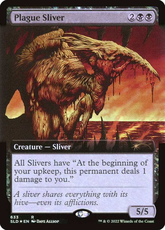 Plague Sliver (Extended Art) (Step-and-Compleat Foil) [Secret Lair Drop Promos] | Tacoma Games