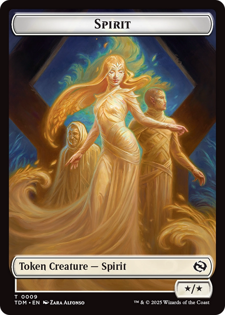 Spirit (0008) // Spirit (0009) Double-Sided Token [Tarkir: Dragonstorm Tokens] | Tacoma Games