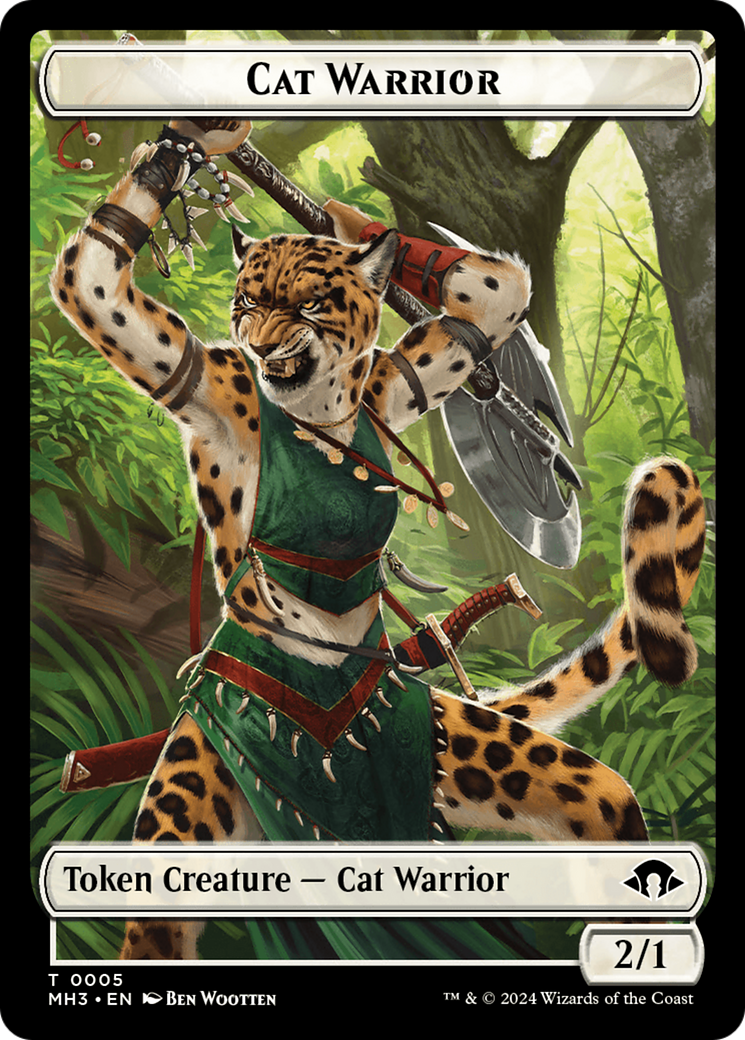 Cat Warrior Token [Modern Horizons 3 Tokens] | Tacoma Games