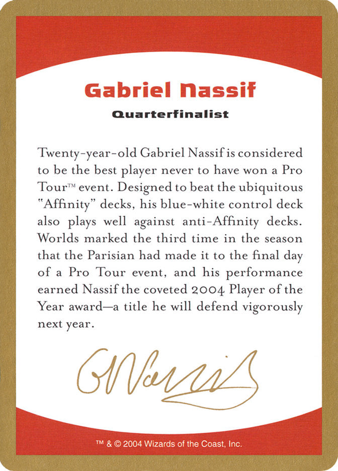 Gabriel Nassif Bio [World Championship Decks 2004] | Tacoma Games