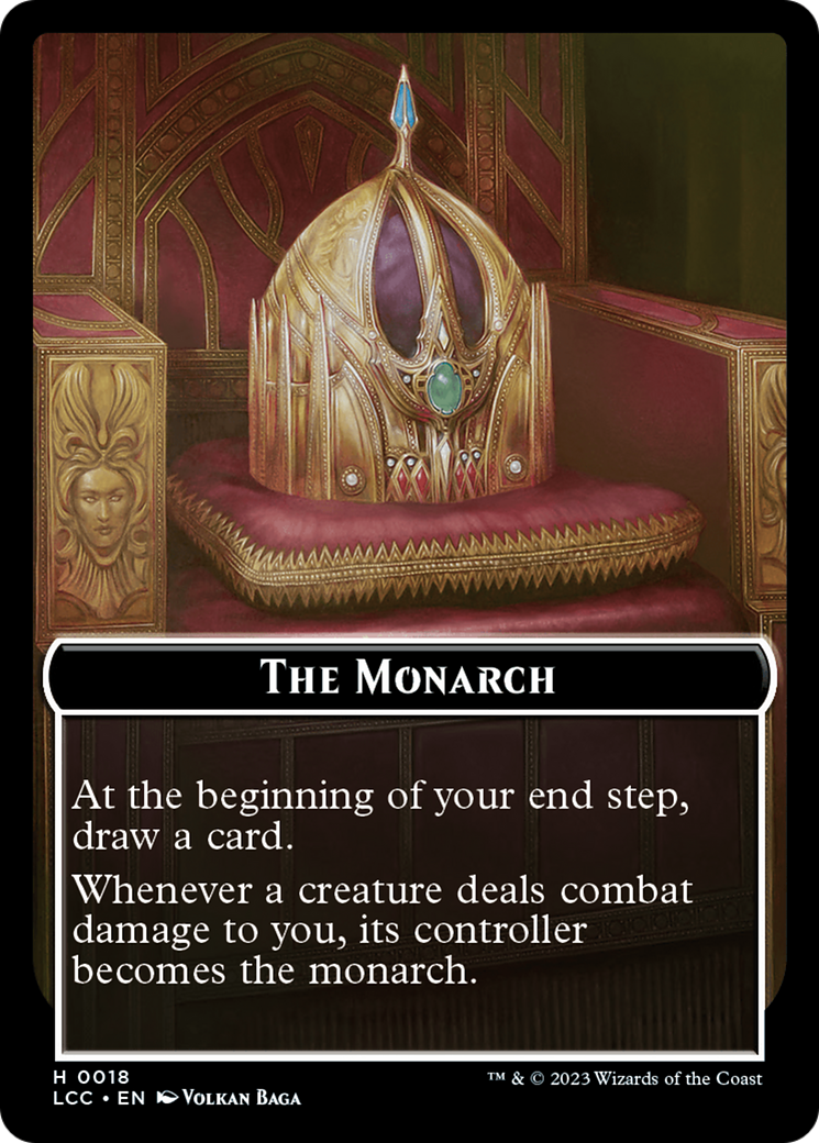 The Monarch // Dinosaur Double-Sided Token [The Lost Caverns of Ixalan Commander Tokens] | Tacoma Games