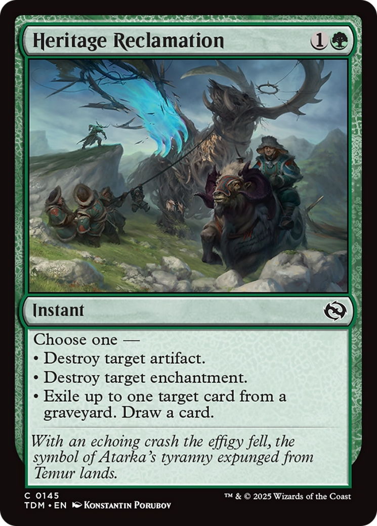 Heritage Reclamation [Tarkir: Dragonstorm] | Tacoma Games