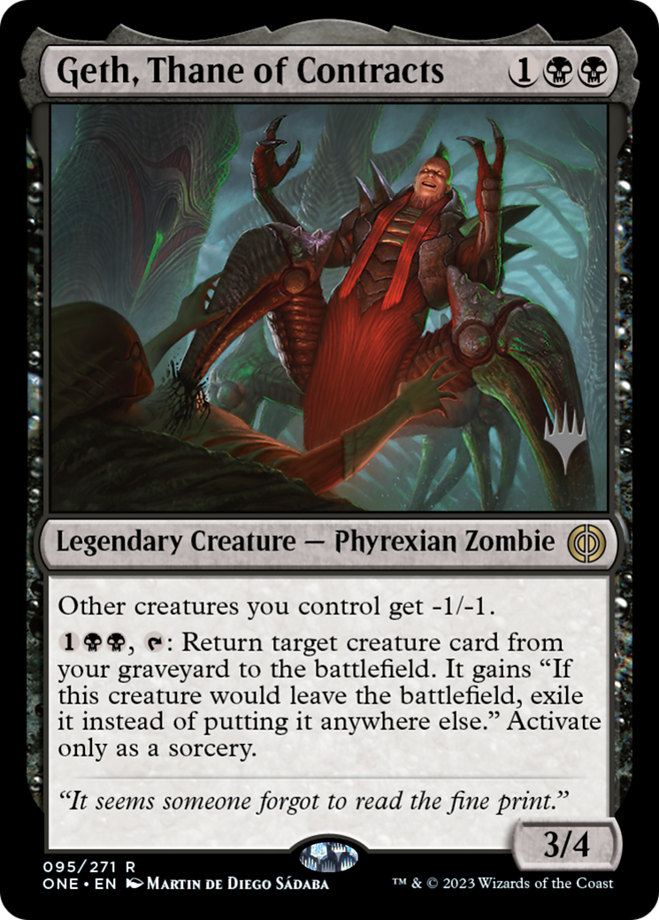 Geth, Thane of Contracts (Promo Pack) [Phyrexia: All Will Be One Promos] | Tacoma Games