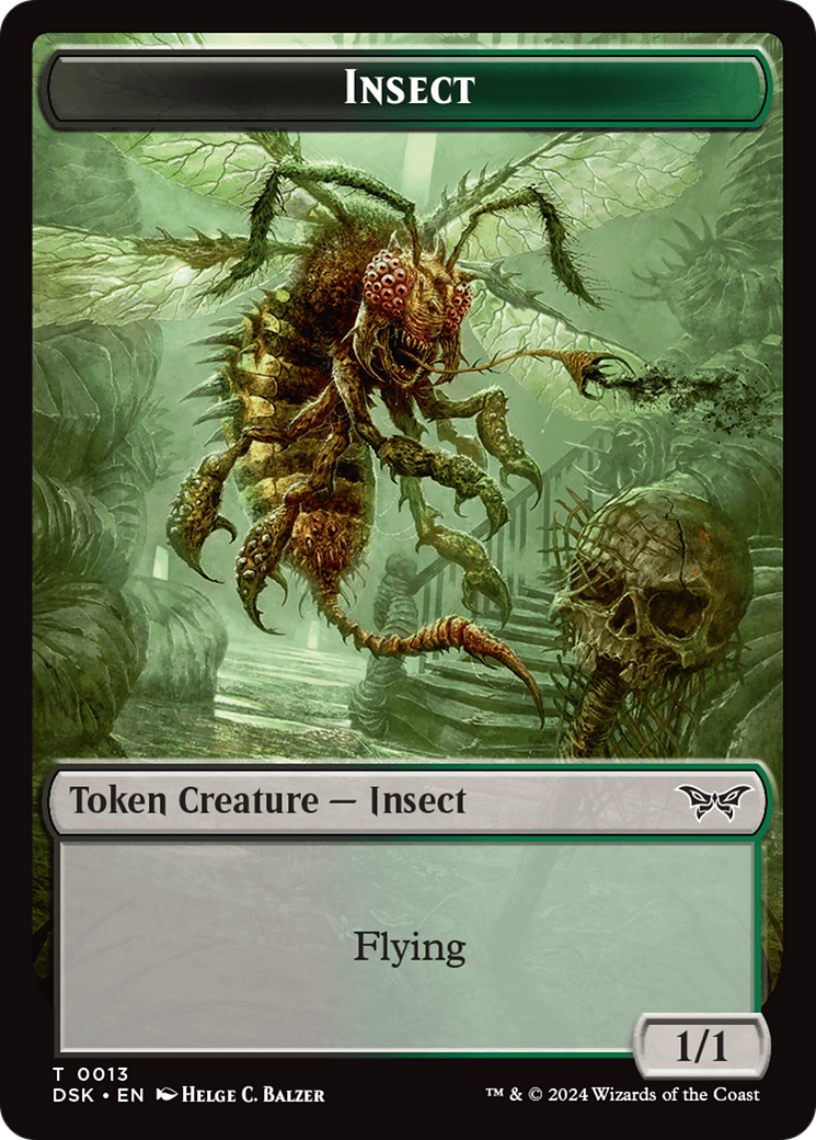 Insect (0013) // Manifest Double-Sided Token [Duskmourn: House of Horror Tokens] | Tacoma Games