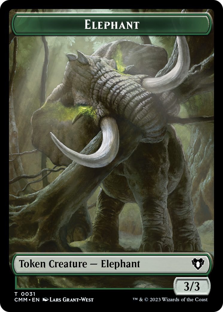 Soldier // Elephant Double-Sided Token [Commander Masters Tokens] | Tacoma Games