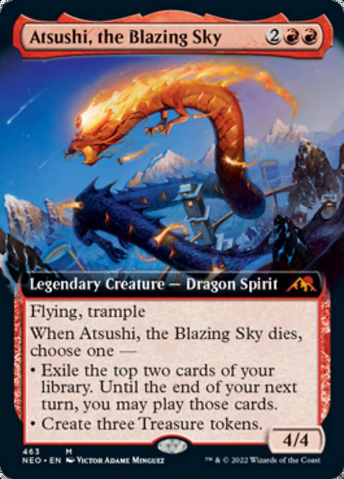 Atsushi, the Blazing Sky (Extended Art) [Kamigawa: Neon Dynasty] | Tacoma Games