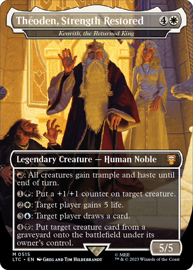 Theoden, Strength Restored - Kenrith, the Returned King (Borderless) [The Lord of the Rings: Tales of Middle-Earth Commander] | Tacoma Games