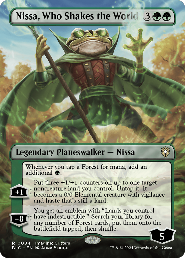 Nissa, Who Shakes the World (Borderless) [Bloomburrow Commander] | Tacoma Games