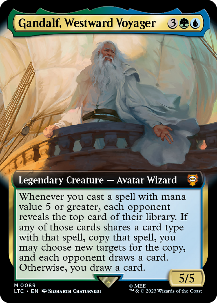 Gandalf, Westward Voyager (Extended Art) [The Lord of the Rings: Tales of Middle-Earth Commander] | Tacoma Games