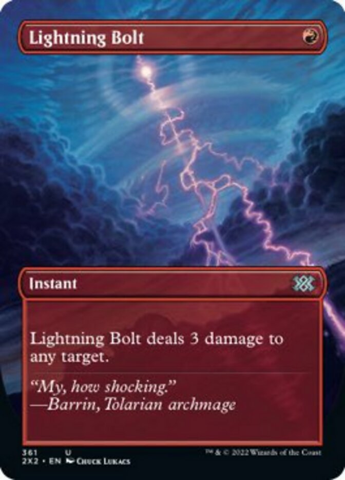 Lightning Bolt (Borderless Alternate Art) [Double Masters 2022] | Tacoma Games