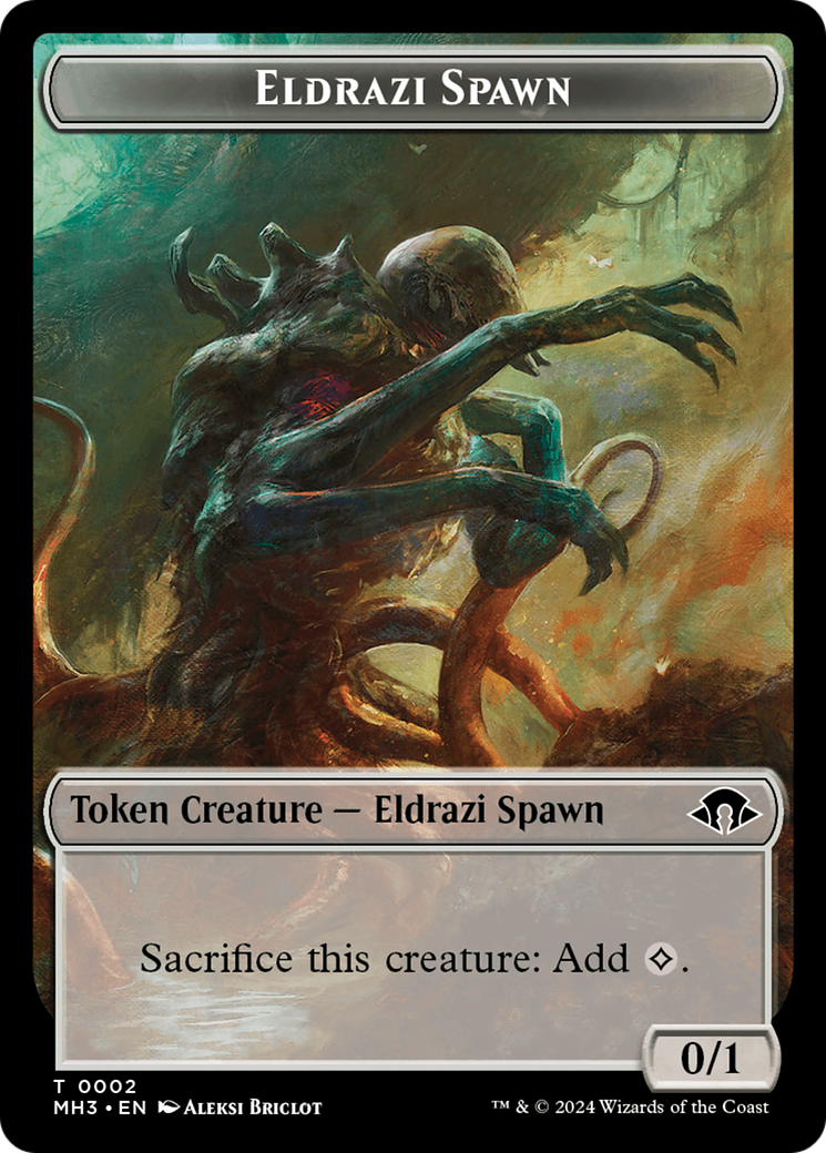 Eldrazi Spawn // Cat Warrior Double-Sided Token [Modern Horizons 3 Tokens] | Tacoma Games