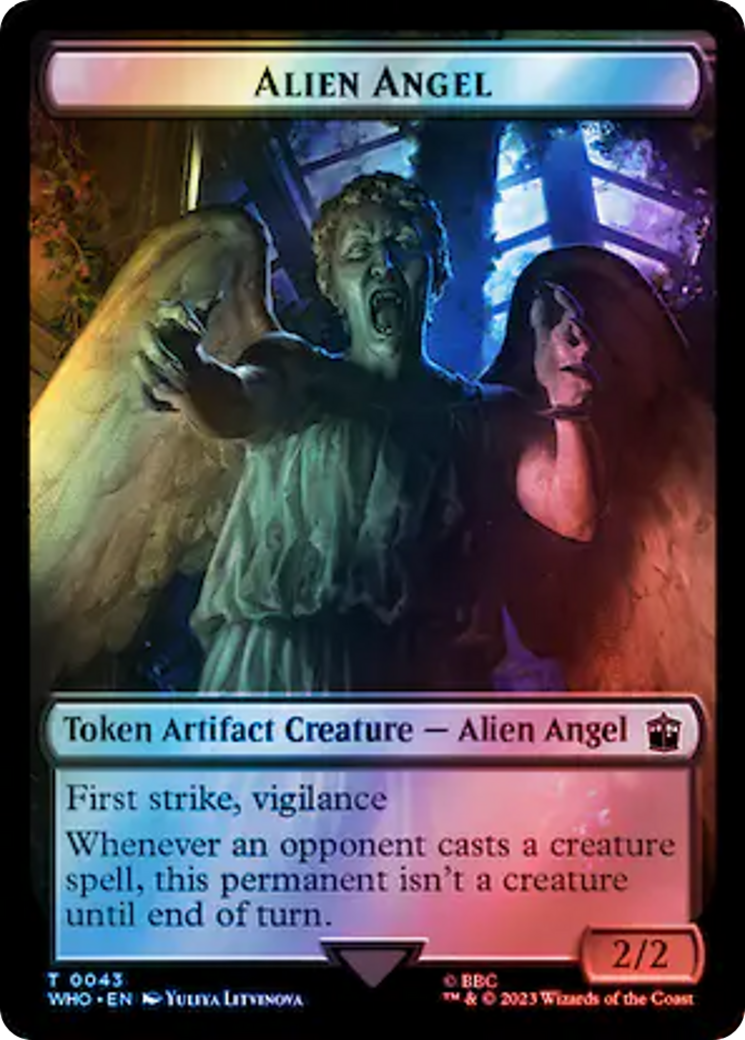 Alien Angel // Treasure (0063) Double-Sided Token (Surge Foil) [Doctor Who Tokens] | Tacoma Games