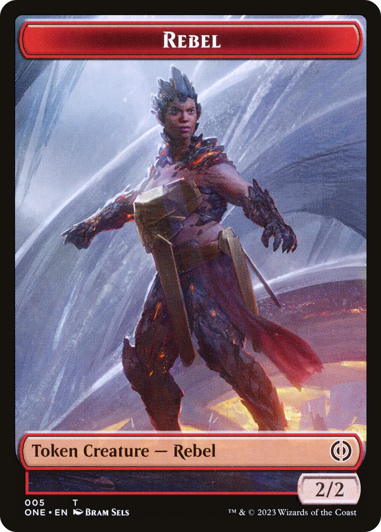Rebel // The Hollow Sentinel Double-Sided Token [Phyrexia: All Will Be One Tokens] | Tacoma Games
