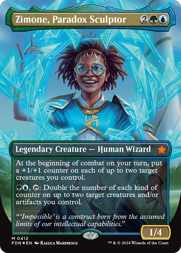 Zimone, Paradox Sculptor (Borderless) (Mana Foil) [Foundations] | Tacoma Games