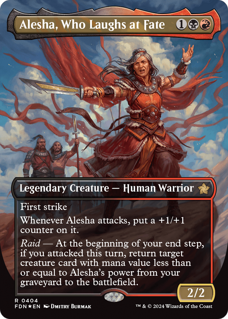 Alesha, Who Laughs at Fate (Borderless) (Mana Foil) [Foundations] | Tacoma Games