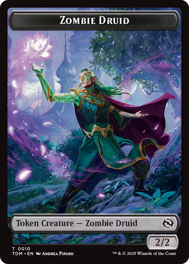 Treasure // Zombie Druid Double-Sided Token [Tarkir: Dragonstorm Tokens] | Tacoma Games