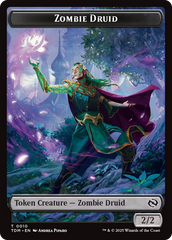 Zombie Druid // Treasure Double-Sided Token [Tarkir: Dragonstorm Tokens] | Tacoma Games