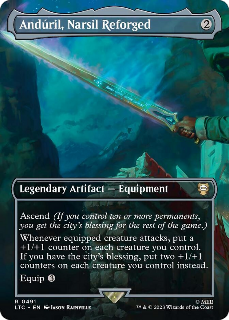 Anduril, Narsil Reforged (Borderless) [The Lord of the Rings: Tales of Middle-Earth Commander] | Tacoma Games