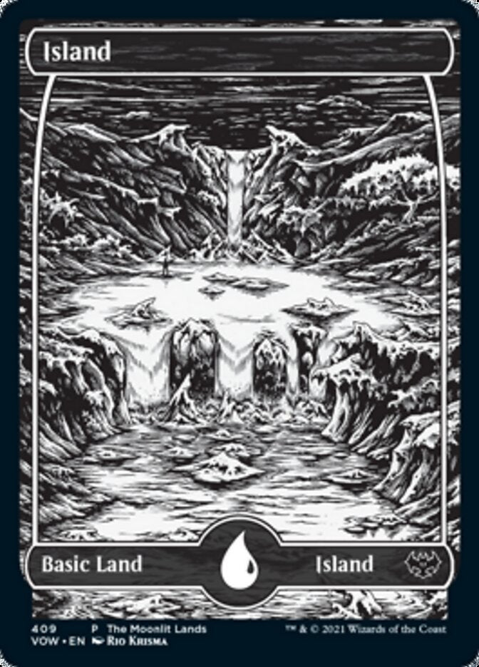 Island (The Moonlit Lands) (Foil Etched) [Innistrad: Crimson Vow Promos] | Tacoma Games