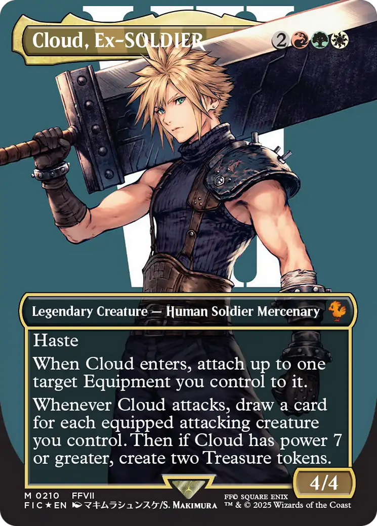 Cloud, Ex-SOLDIER (Borderless) (Surge Foil) [FINAL FANTASY Commander] | Tacoma Games