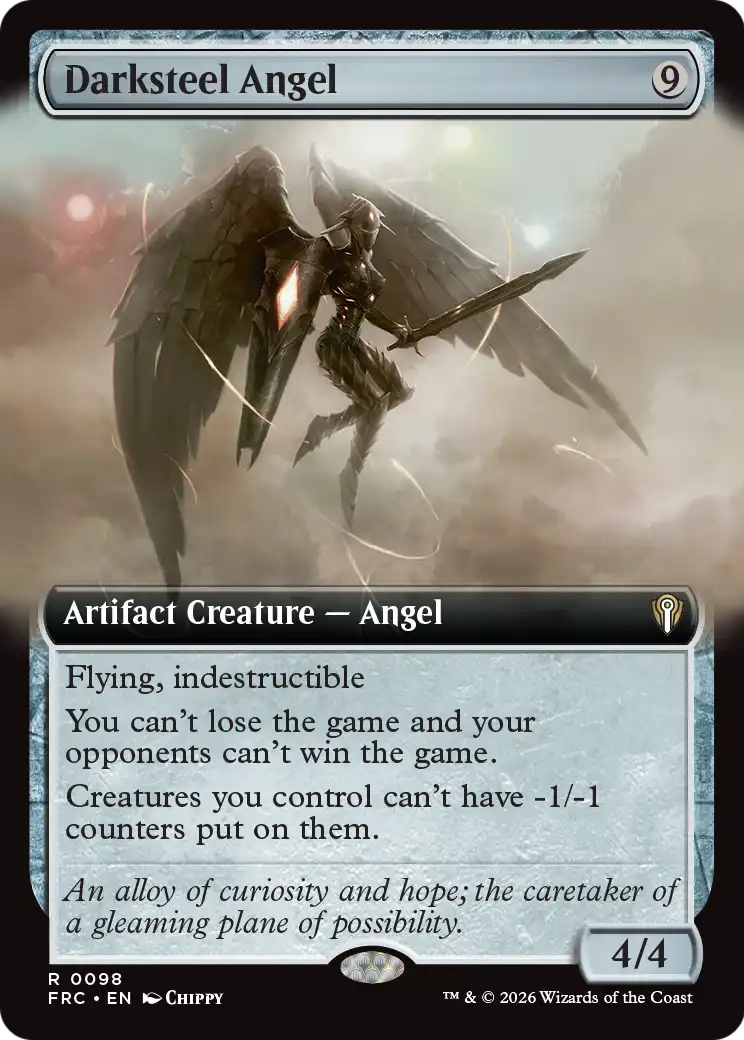 Darksteel Angel (Extended Art) [Reality Fracture Commander] | Tacoma Games