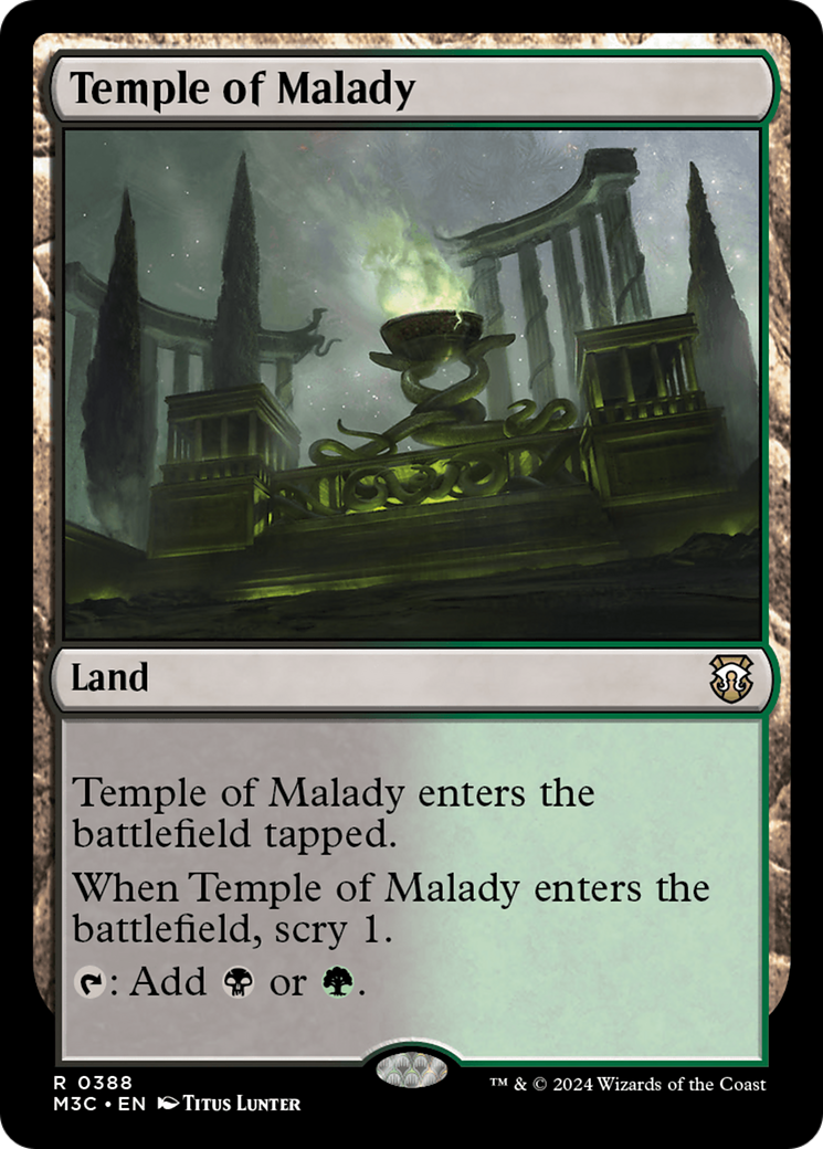 Temple of Malady (Ripple Foil) [Modern Horizons 3 Commander] | Tacoma Games