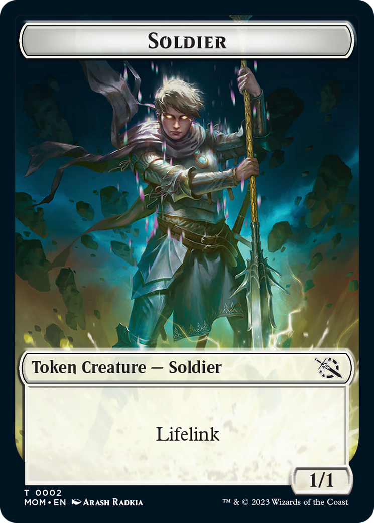 Soldier // Teferi Akosa of Zhalfir Emblem Double-Sided Token [March of the Machine Tokens] | Tacoma Games