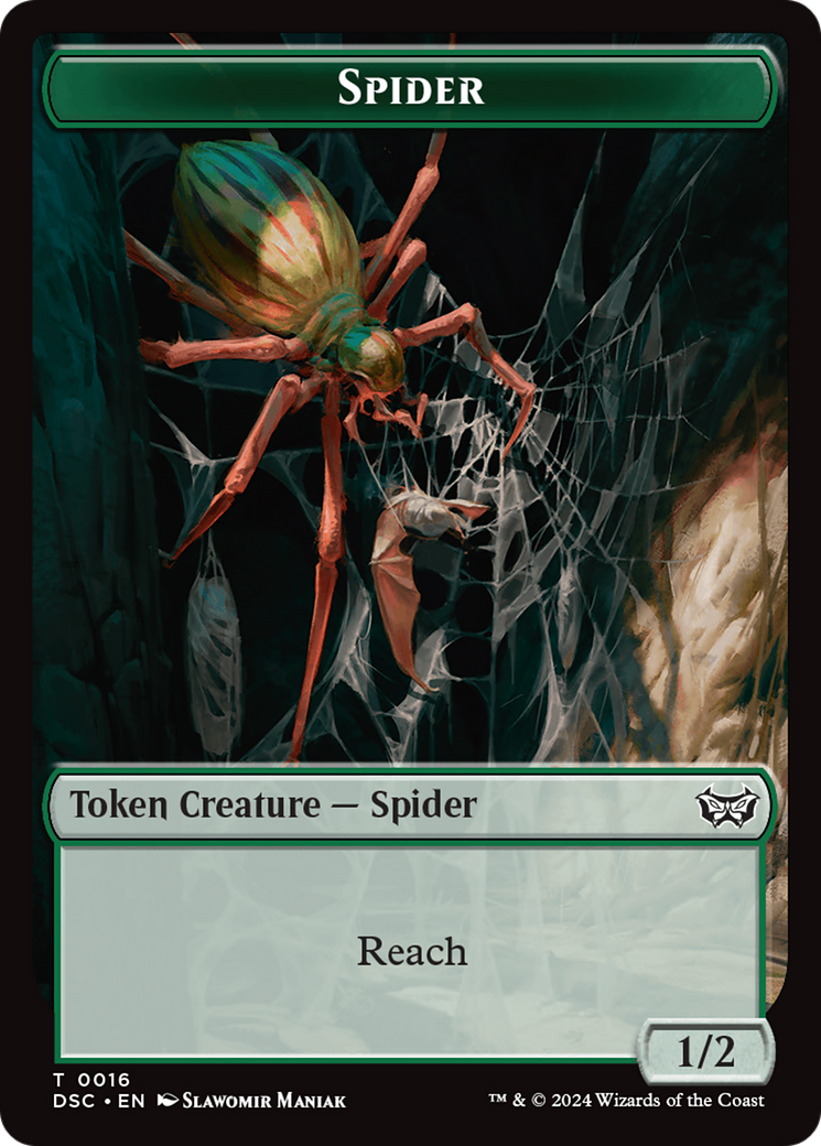 Insect (0012) // Spider Double-Sided Token [Duskmourn: House of Horror Commander Tokens] | Tacoma Games