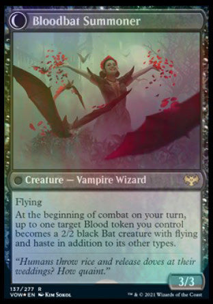 Voldaren Bloodcaster // Bloodbat Summoner [Innistrad: Crimson Vow Prerelease Promos] | Tacoma Games