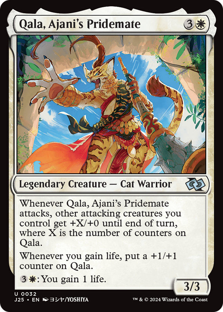 Qala, Ajani's Pridemate (Anime) [Foundations Jumpstart] | Tacoma Games