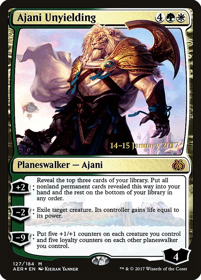 Ajani Unyielding [Aether Revolt Prerelease Promos] | Tacoma Games