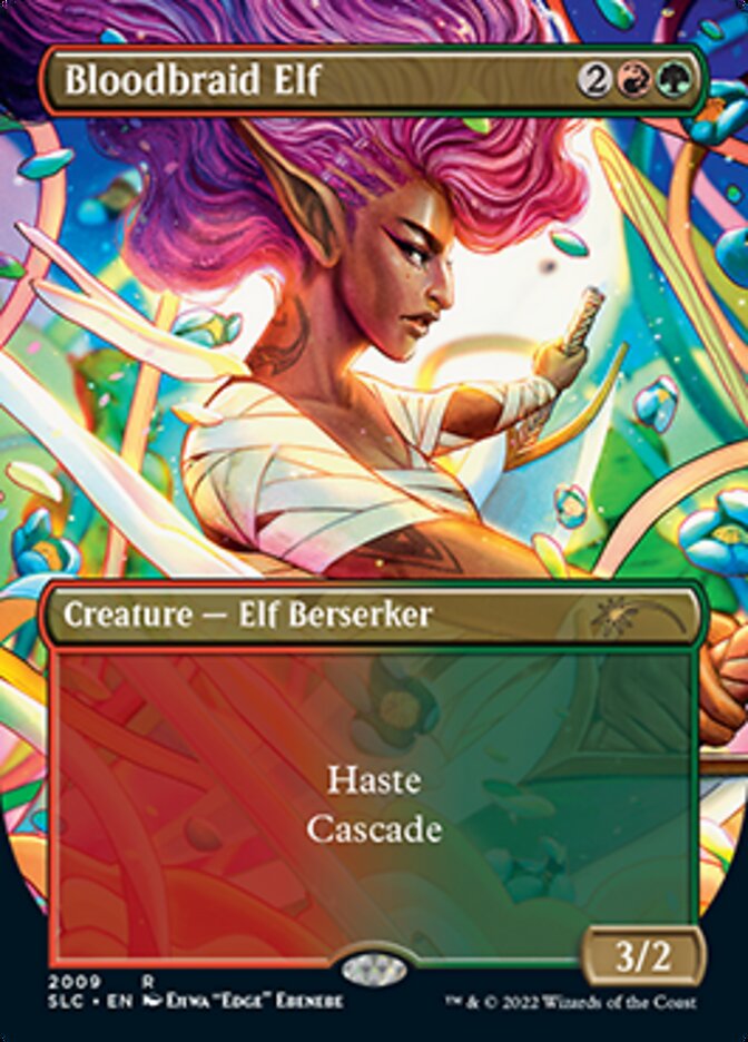 Bloodbraid Elf (Borderless Alternate Art) [Secret Lair Countdown Kit] | Tacoma Games