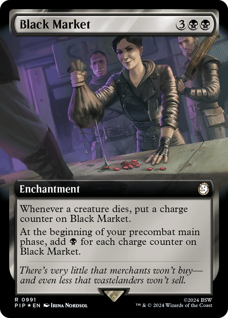 Black Market (Extended Art) (Surge Foil) [Fallout] | Tacoma Games