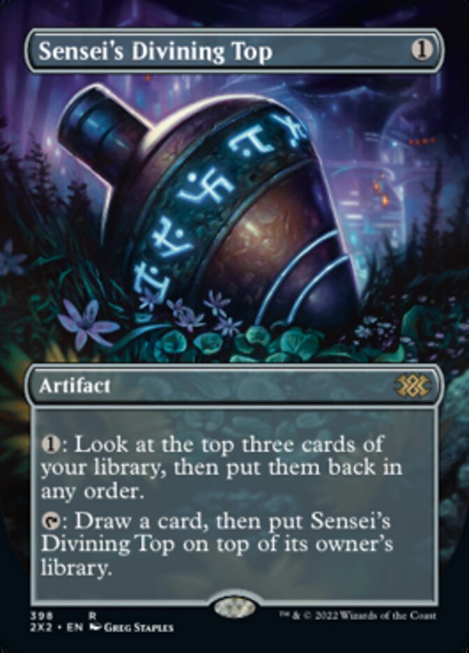 Sensei's Divining Top (Borderless Alternate Art) [Double Masters 2022] | Tacoma Games