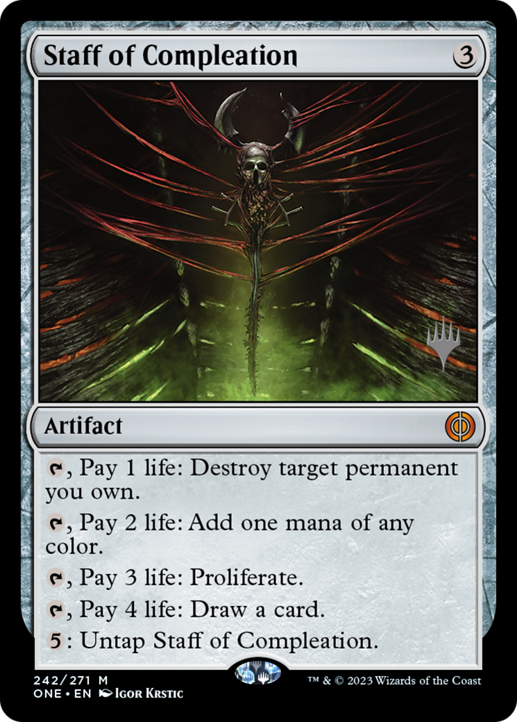 Staff of Compleation (Promo Pack) [Phyrexia: All Will Be One Promos] | Tacoma Games
