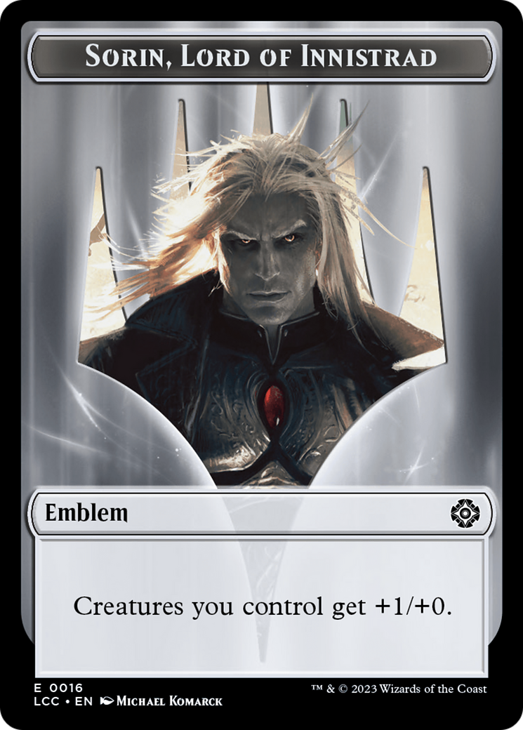 Emblem - Sorin, Lord of Innistrad // Vampire (0004) Double-Sided Token [The Lost Caverns of Ixalan Commander Tokens] | Tacoma Games