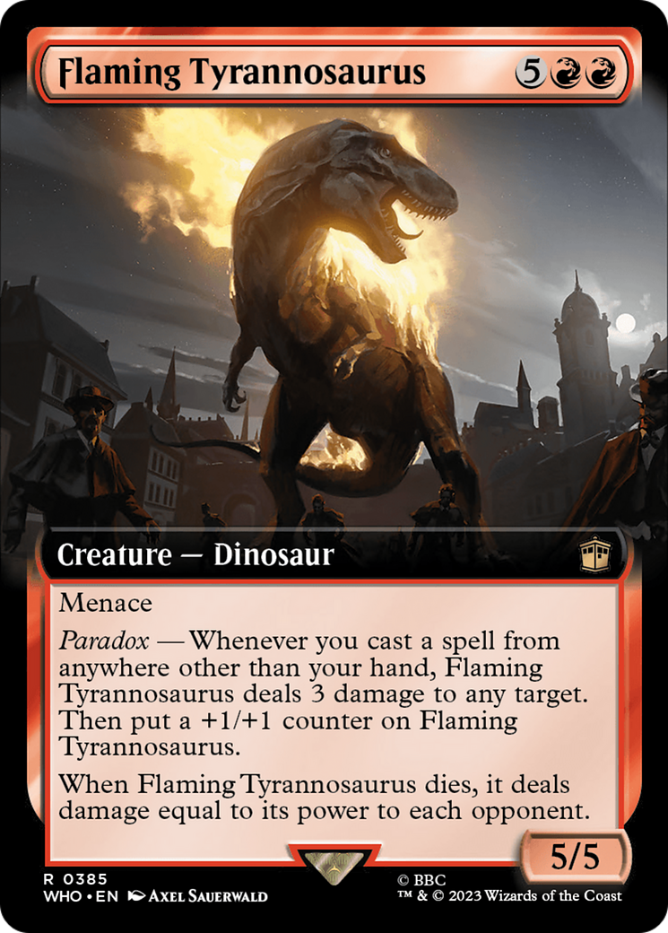 Flaming Tyrannosaurus (Extended Art) [Doctor Who] | Tacoma Games