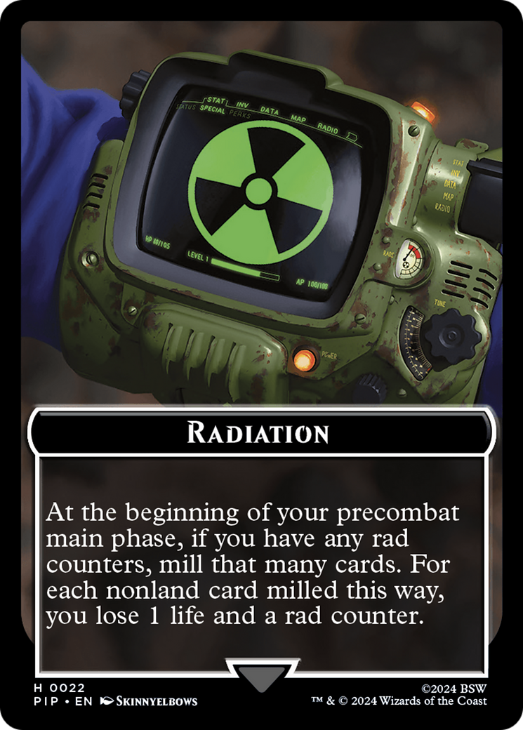 Radiation // Alien Double-Sided Token [Fallout Tokens] | Tacoma Games