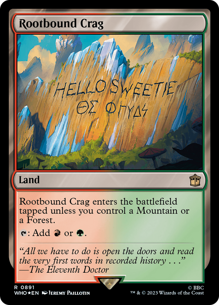 Rootbound Crag (Surge Foil) [Doctor Who] | Tacoma Games