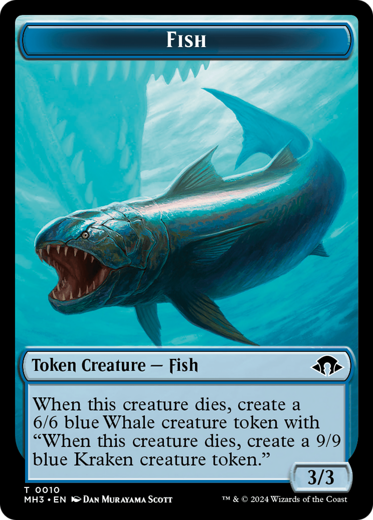 Eldrazi Spawn // Fish Double-Sided Token [Modern Horizons 3 Tokens] | Tacoma Games