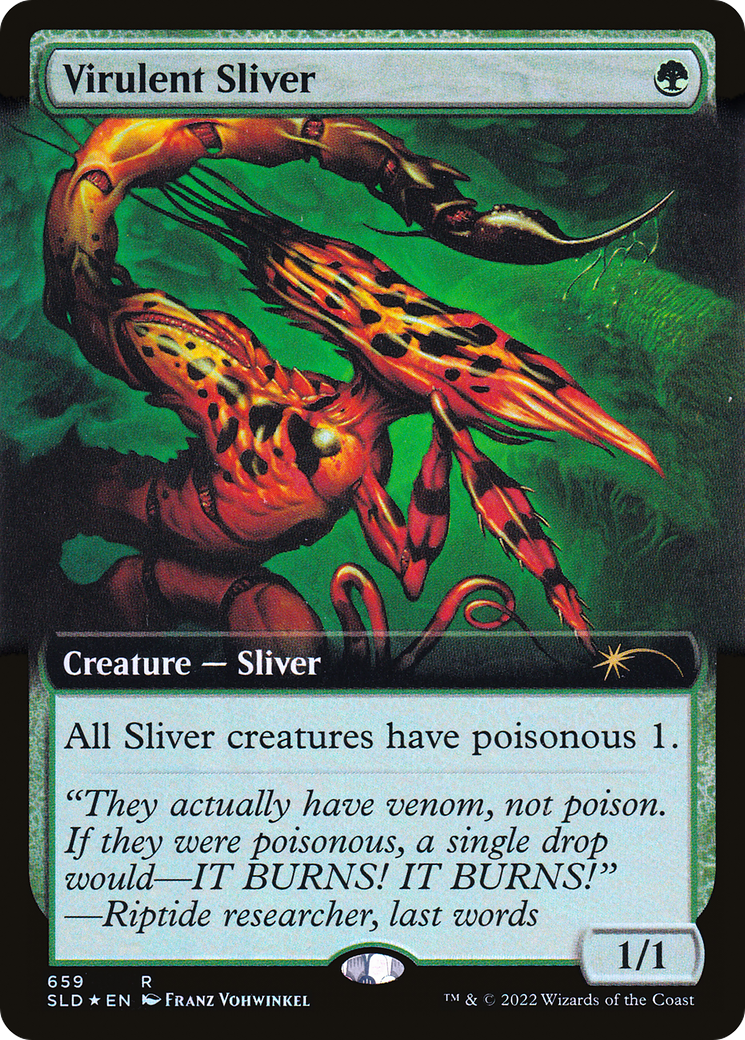 Virulent Sliver (Extended Art) (Step-and-Compleat Foil) [Secret Lair Drop Promos] | Tacoma Games