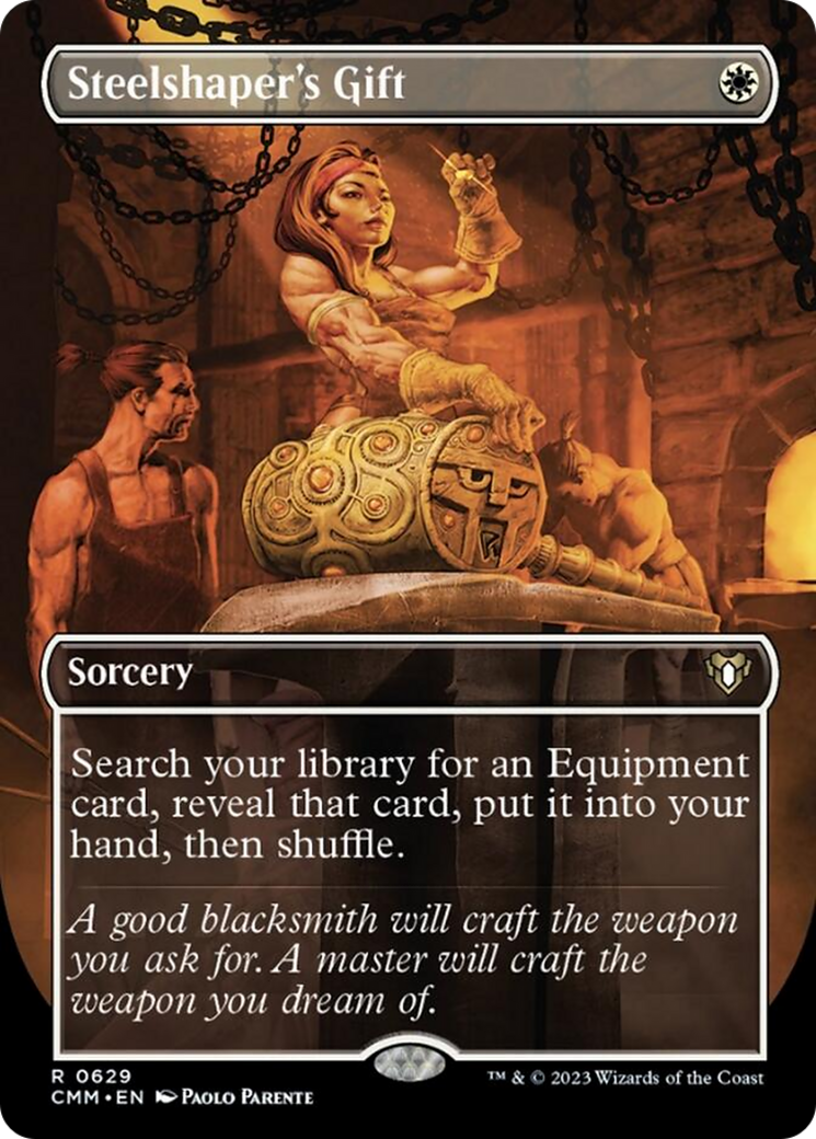 Steelshaper's Gift (Borderless Alternate Art) [Commander Masters] | Tacoma Games