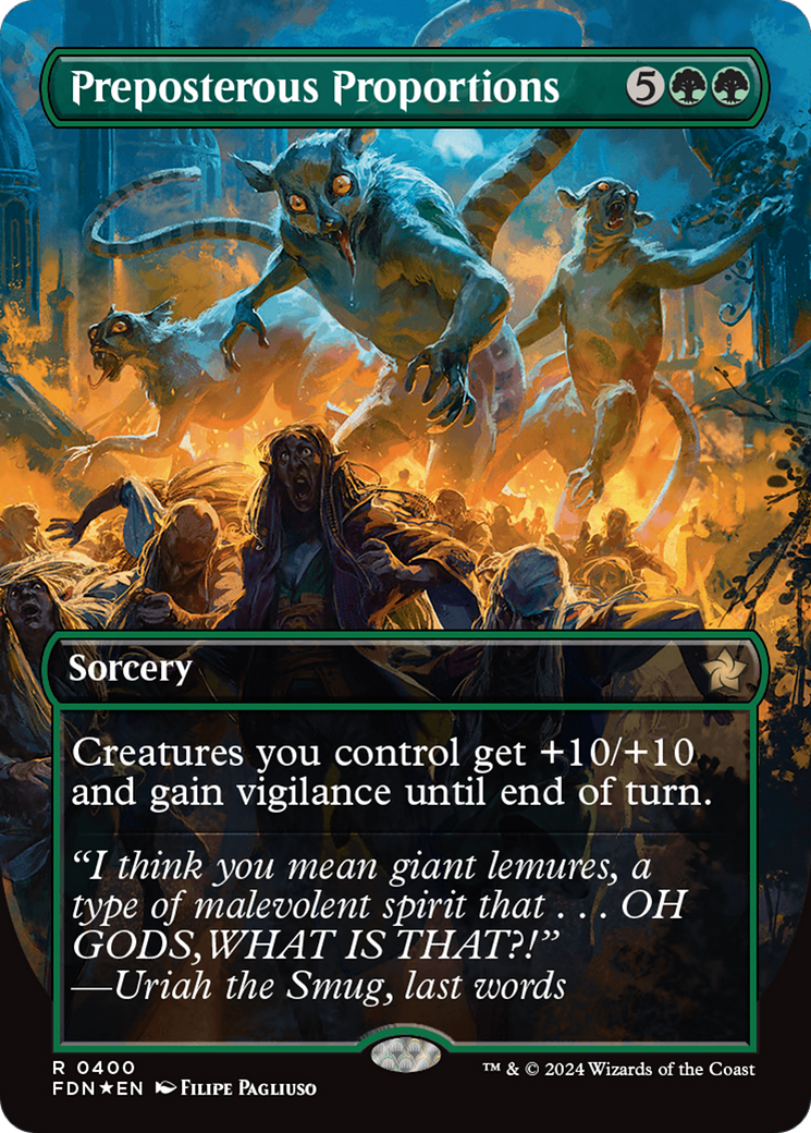 Preposterous Proportions (Borderless) (Mana Foil) [Foundations] | Tacoma Games